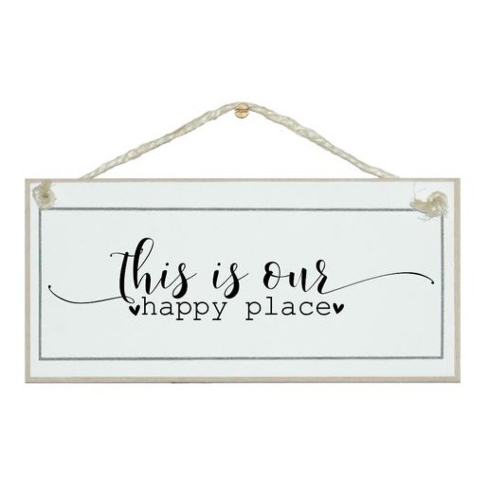 Crafty Clara - "This Is Our Happy Place" Made with MDF Hanging Sign